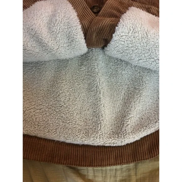 Ashley Sherpa Lined Corduroy Jacket Womens Small Brown Utility Button Front Coat - Picture 3 of 6